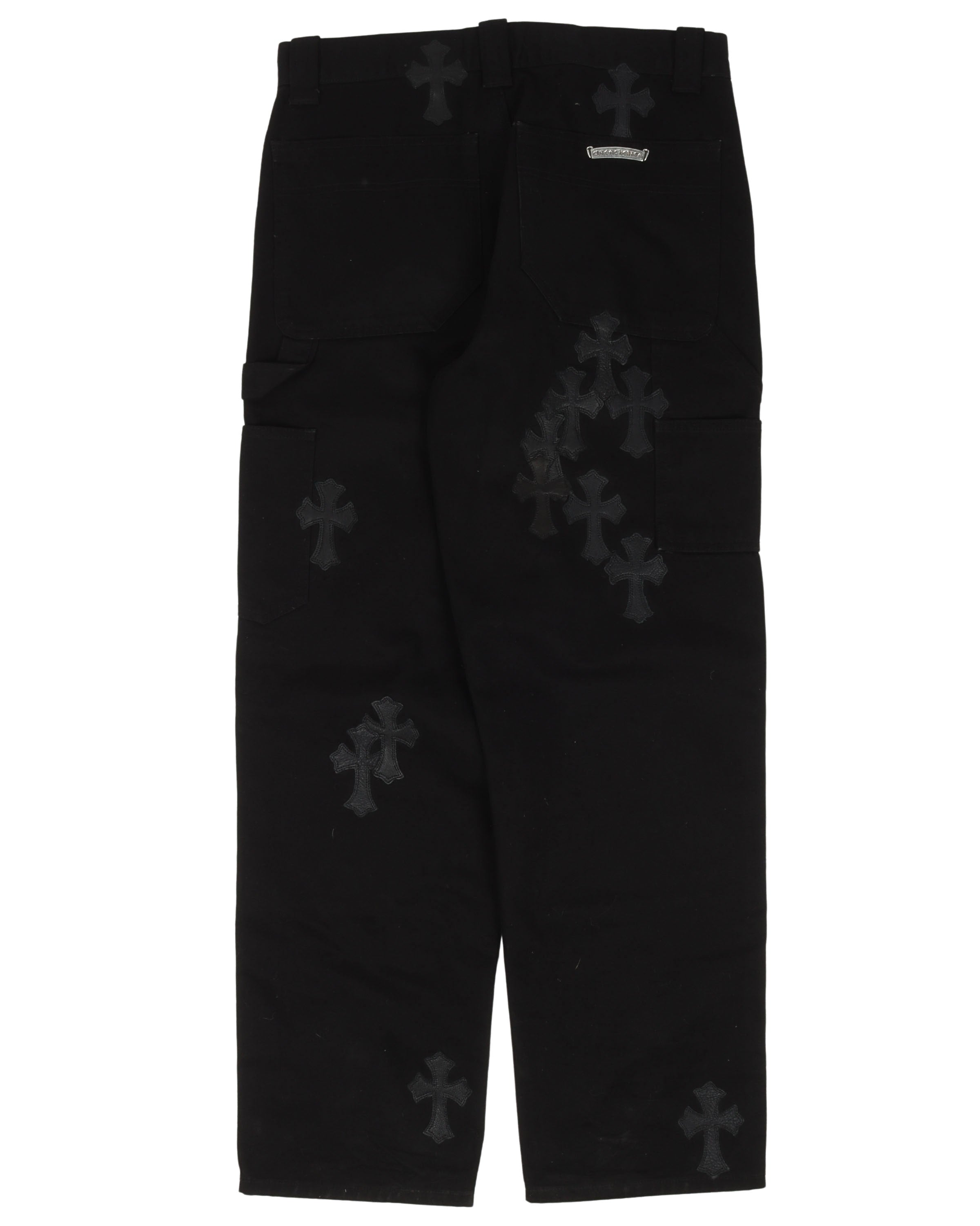 Unique 1 of 1 Cross Patch Double Knee Carpenter Work Pants - Durable & Stylish for Construction, Woodworking & DIY Projects