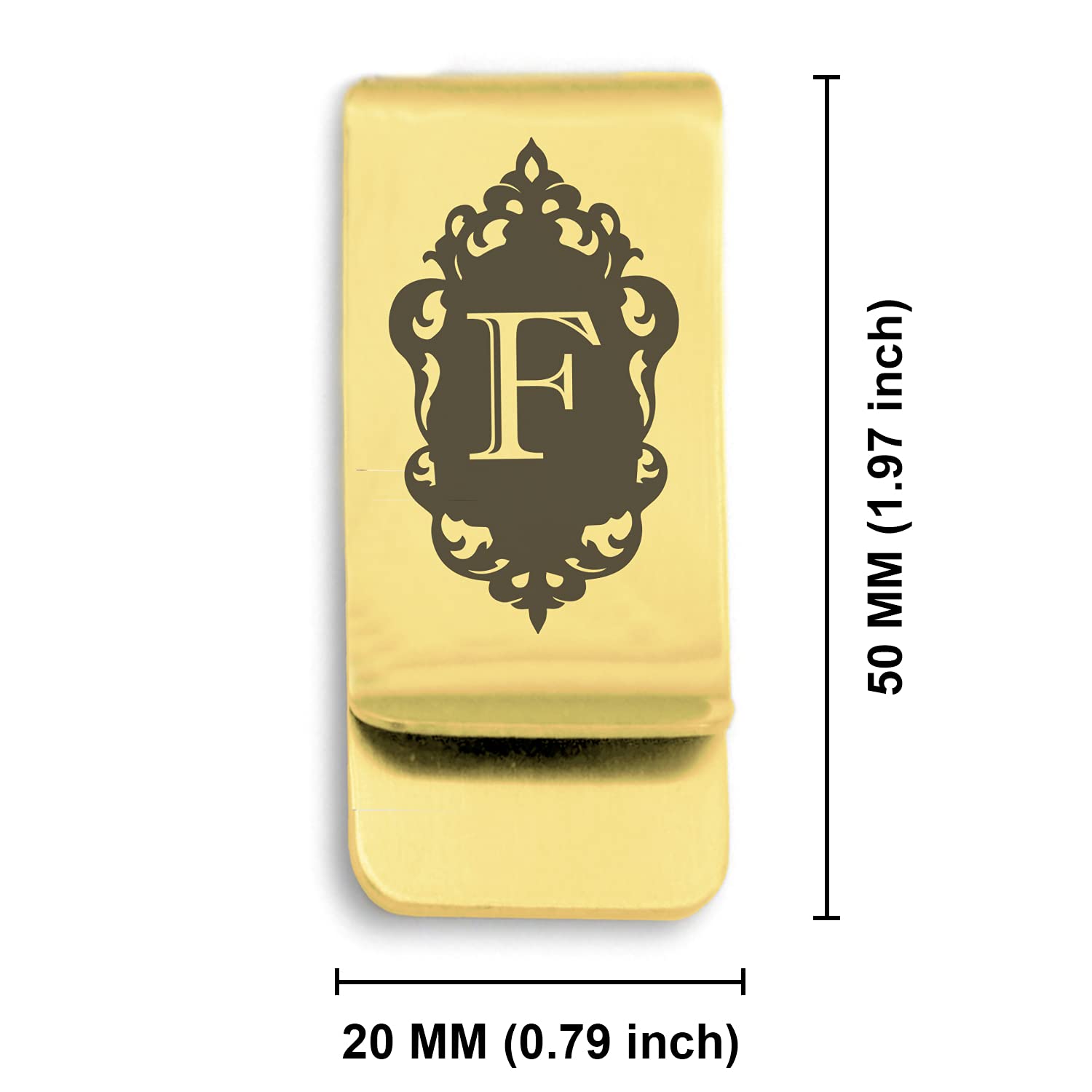 Premium Stainless Steel Money Clip with Engraved Initial - Slim Credit Card Holder for Men, Wallet Replacement - Perfect for Gifts, Travel, and Everyday Carry