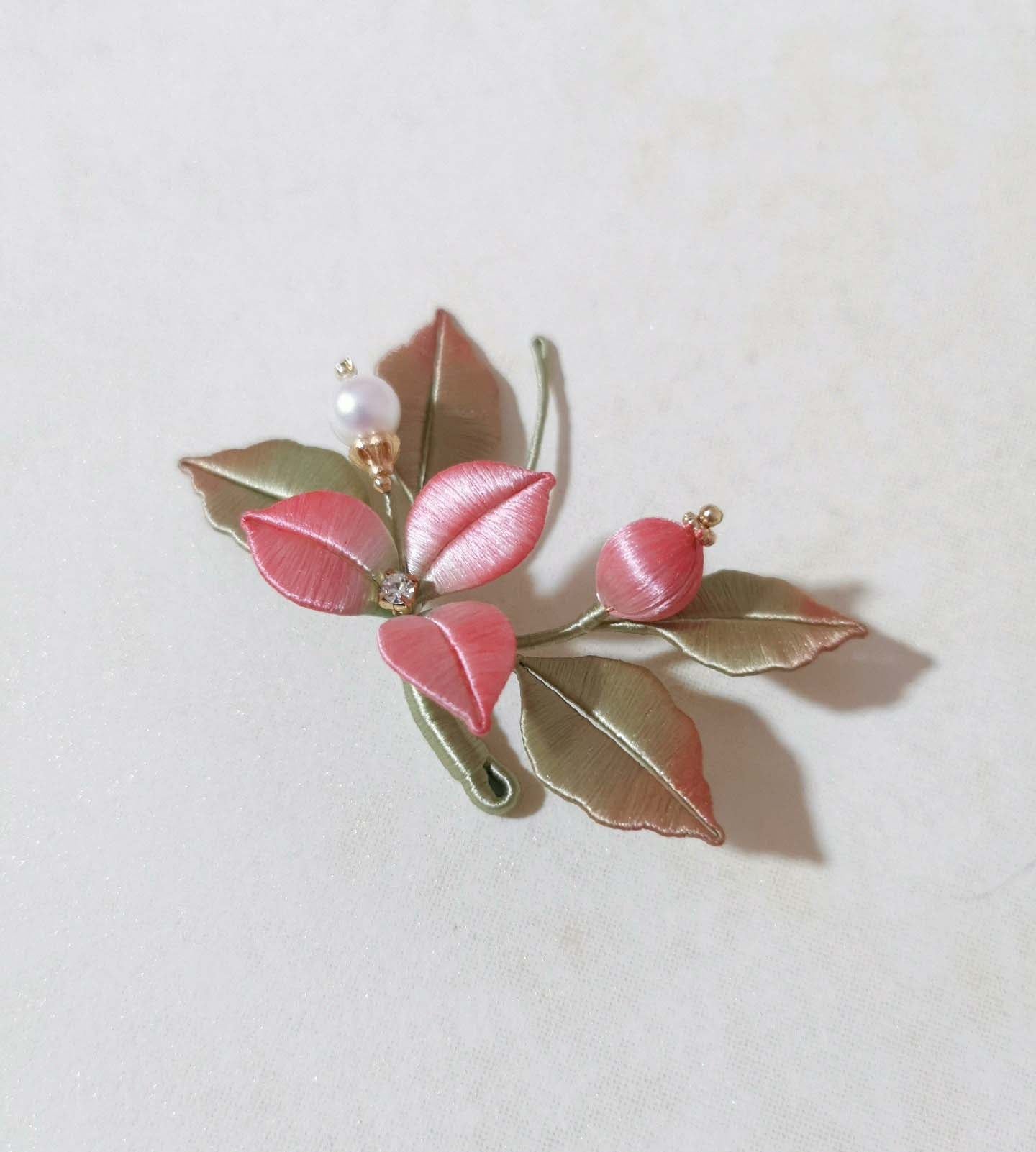 Handmade Silk Brooch - Elegant Floret Floral Pin for Women | Perfect for Weddings, Parties & Special Occasions