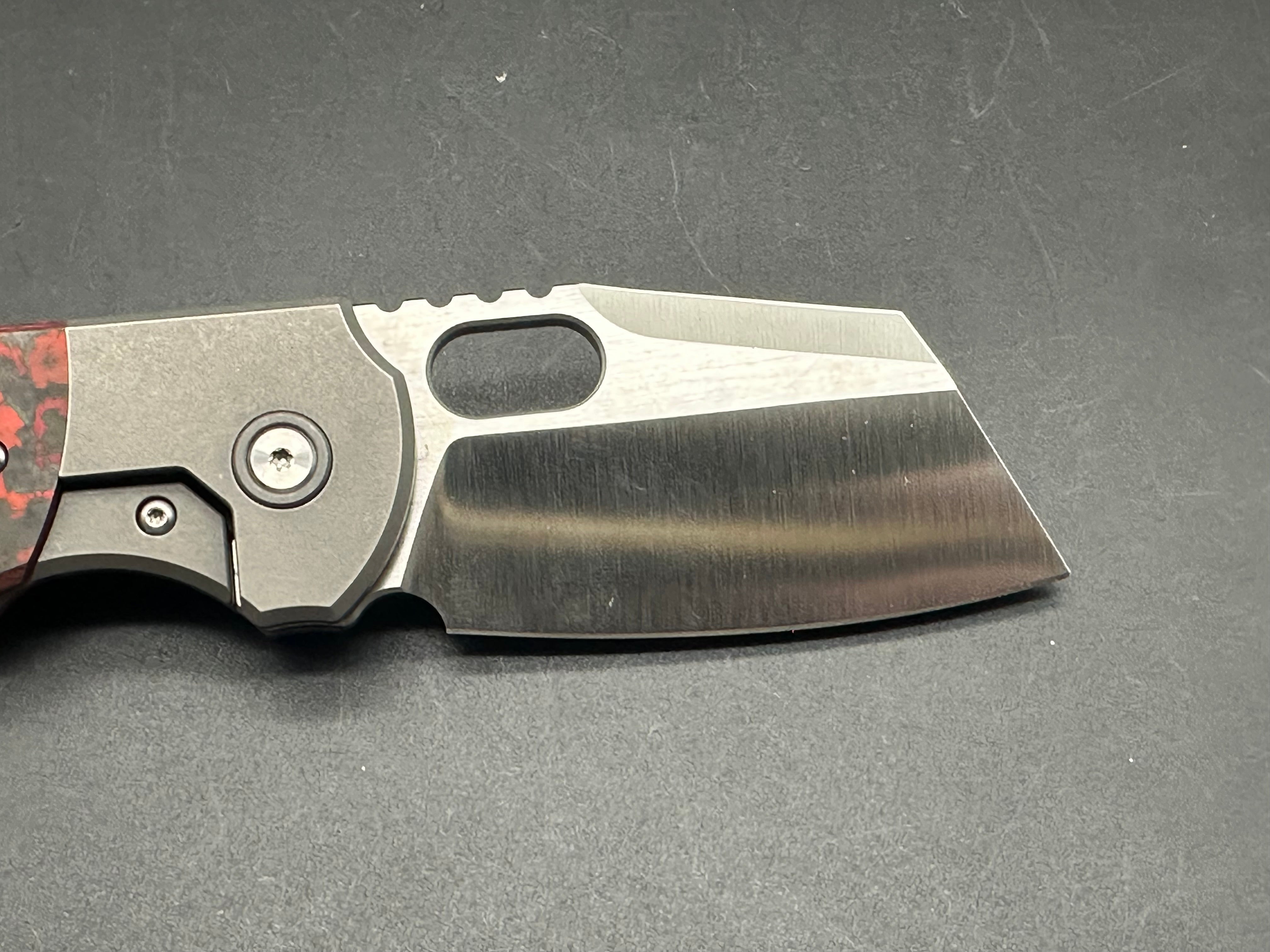 Berg Slim Satin Lava Flow Folding Knife with Premium 20CV Steel Blade - EDC Pocket Knife for Camping, Hiking & Everyday Carry