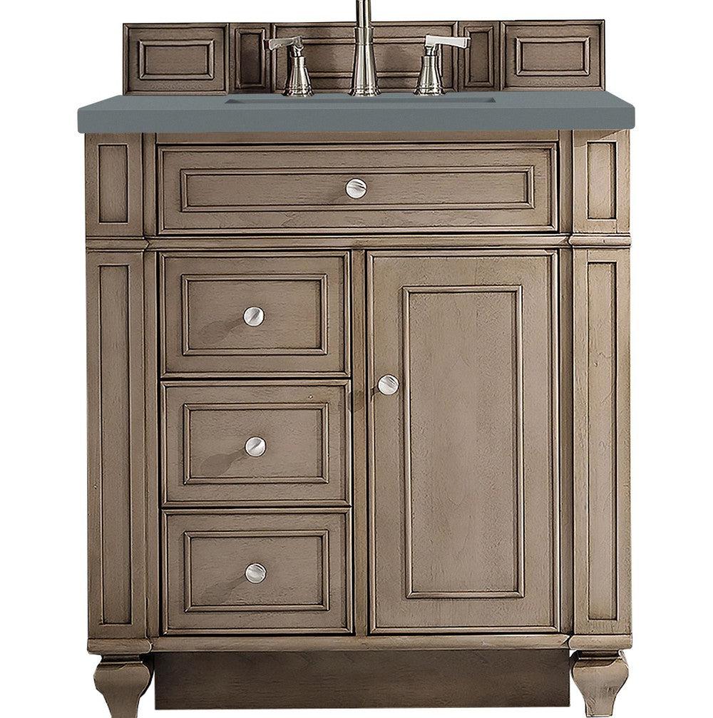 James Martin Vanities Bristol Collection 30-Inch Single Bathroom Vanity in Whitewashed Walnut with Countertop Options - Perfect for Modern Bathroom Remodeling and Home Renovation Projects