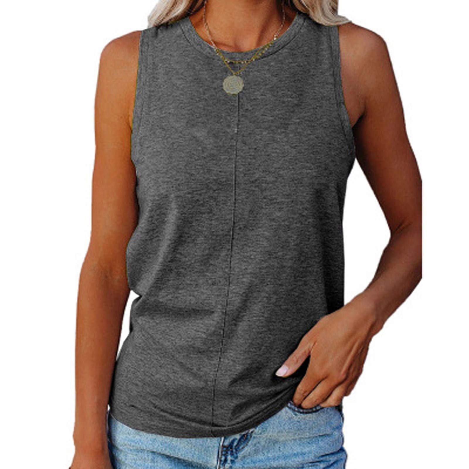 ZANFUN Women's Plus Size Floral Stripe Print Sleeveless Tank Tops - Casual Summer T-Shirts & Tunics (Sizes S-5XL) | Perfect for Beach Outings, Vacation Wear & Everyday Comfort