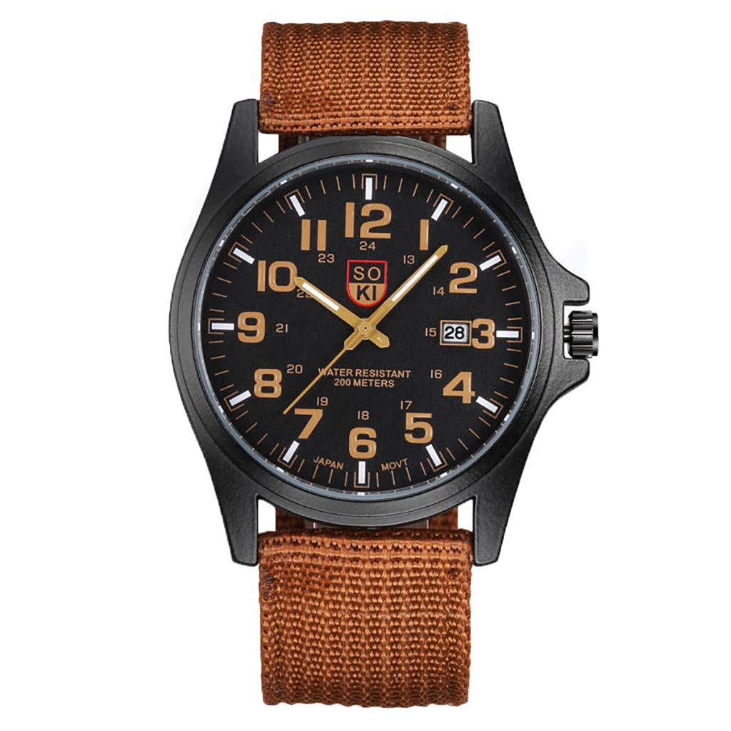 Stylish Military Men's Watch - Solar-Powered Atomic Quartz Watch with Nylon Strap & Woven Calendar Design | Perfect for Outdoor Adventures, Casual Wear & Gifts