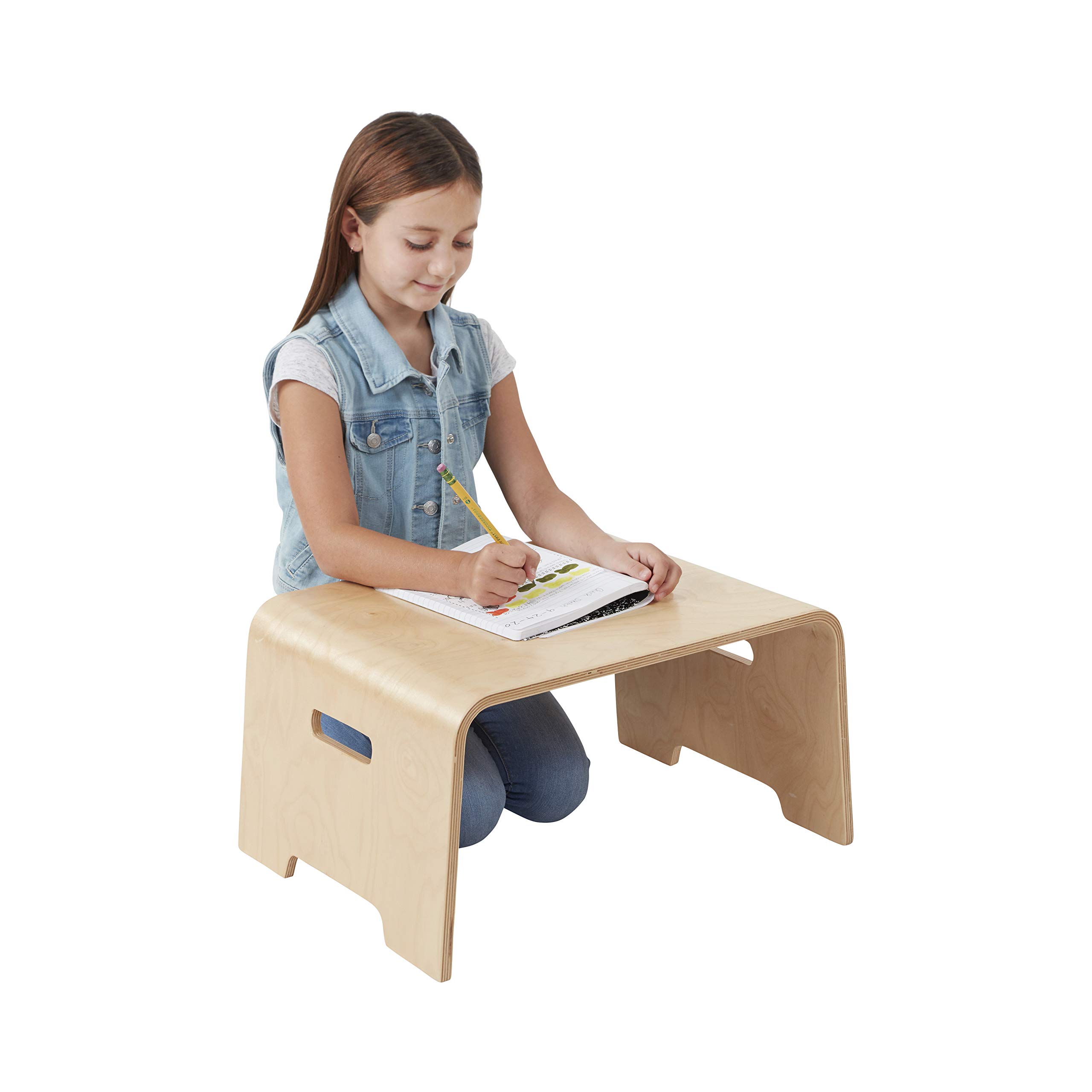 ECR4Kids Natural Wood Bentwood Lap Desk with Handles - Portable Kids Activity Table for Drawing, Writing & Learning - Perfect for Homeschool, Classroom & Bedroom Use