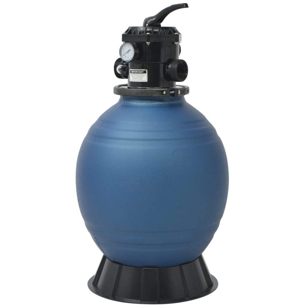 **vidaXL 18-Inch Blue Above Ground Pool Sand Filter System with 6-Position Valve, 5.3 ft³/min Flow Rate – Ideal for Inground & Above Ground Swimming Pools, Spas, and Backyard Water Features**