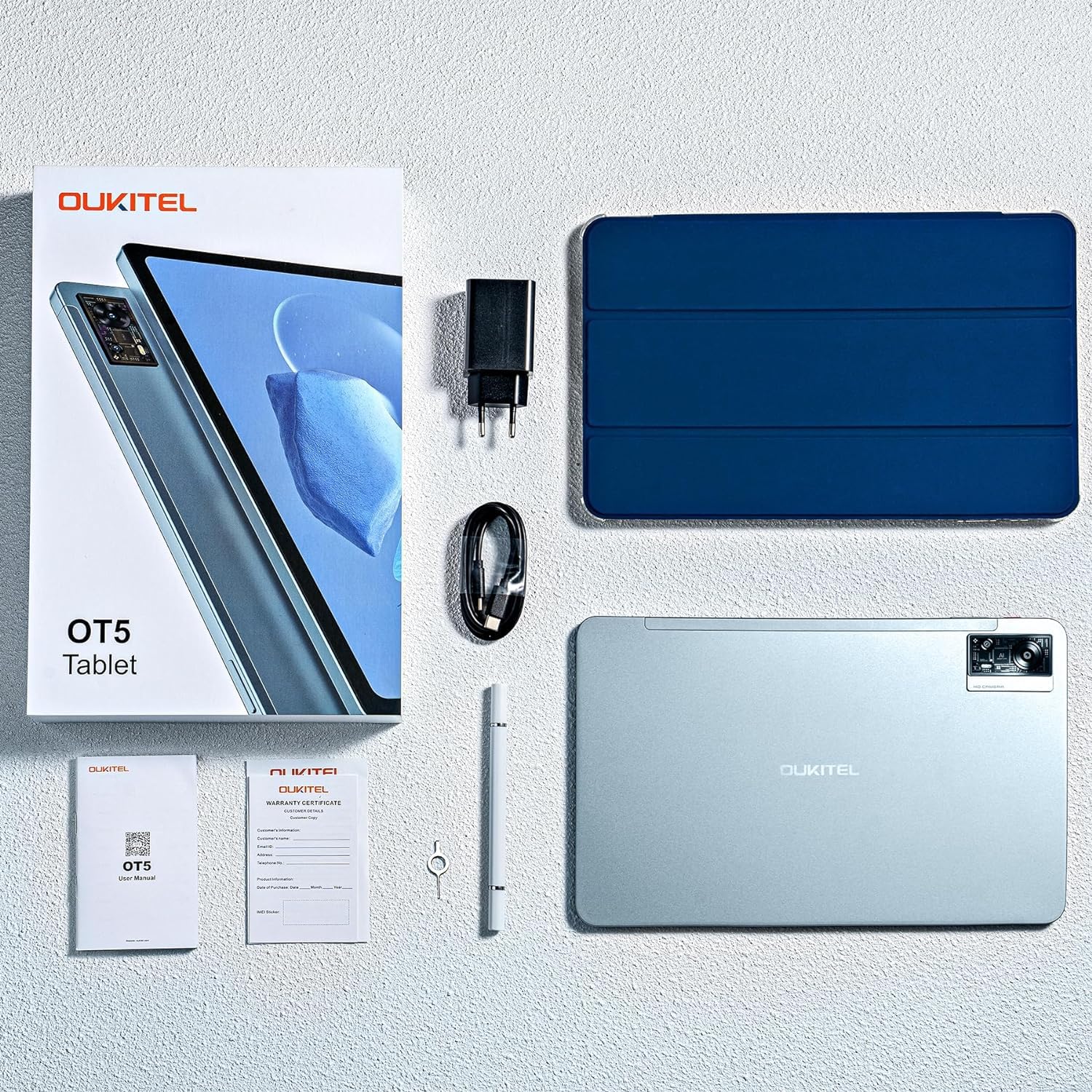 OUKITEL OT5 12 Inch Android Tablet 256GB Storage, 11000mAh Battery, 2K IPS Display, Helio G99 Processor, 16MP+5MP Dual Camera, 5G WiFi/Dual SIM/GPS - Perfect for Work, Study, Gaming & Travel (Black)