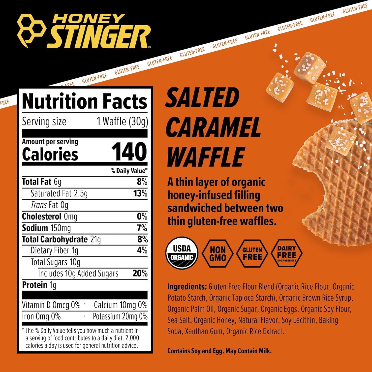 Honey Stinger Gluten Free Energy Waffles - 3 Flavor Variety Pack (9 Count) | Organic Honey Waffle Snacks for Cycling, Hiking & Running | Quick Energy Boost for Athletes