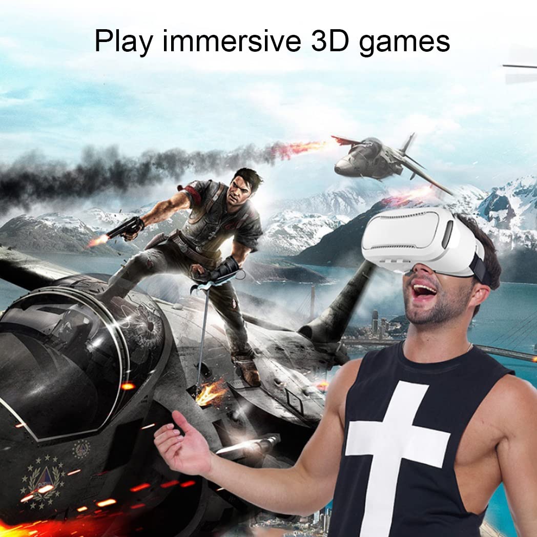 3D VR Headset with Bluetooth Controller - Compatible with iPhone 13 Pro Max/13 Pro/13/12/11, Samsung Galaxy S21, Huawei, Xiaomi Series - Immersive Virtual Reality Experience for Gaming, Movies & Entertainment (Color: F, Size: iOS)