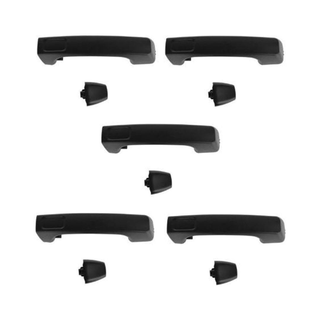 5-Piece Black Textured Car Door Handle Set for Hummer H3 (2006-2010), H3X (2007-2009) & Alpha (2008-2010) - Exterior Front/Rear Left/Right Replacement - OEM 1ADHS01511 & 25957909 - Perfect for Off-Roading & Vehicle Restoration