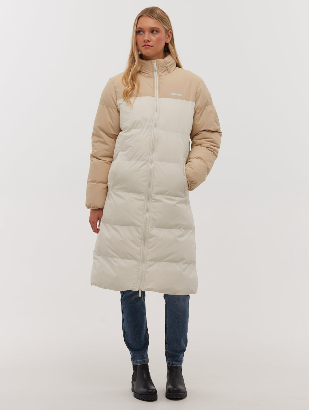Stylish Phyllis Two-Tone Long Parka Coat for Women - Waterproof Winter Outerwear for Cold Weather, Fashionable Layering for Urban Commute & Outdoor Adventures