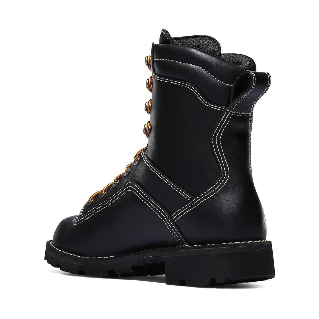 Quarry USA Men's 8-Inch Soft Toe Work Boots - Black Safety Shoes for Construction, Warehouse & Outdoor Work