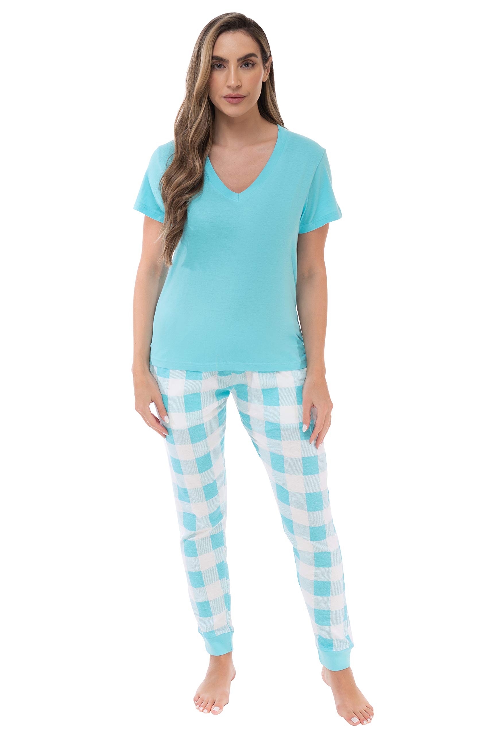 Just Love Women's Pajama Jogger Pant Set - Soft Buffalo Plaid & Tie Dye Sleepwear PJS for Cozy Nights, Lounge Wear & Holiday Gifts