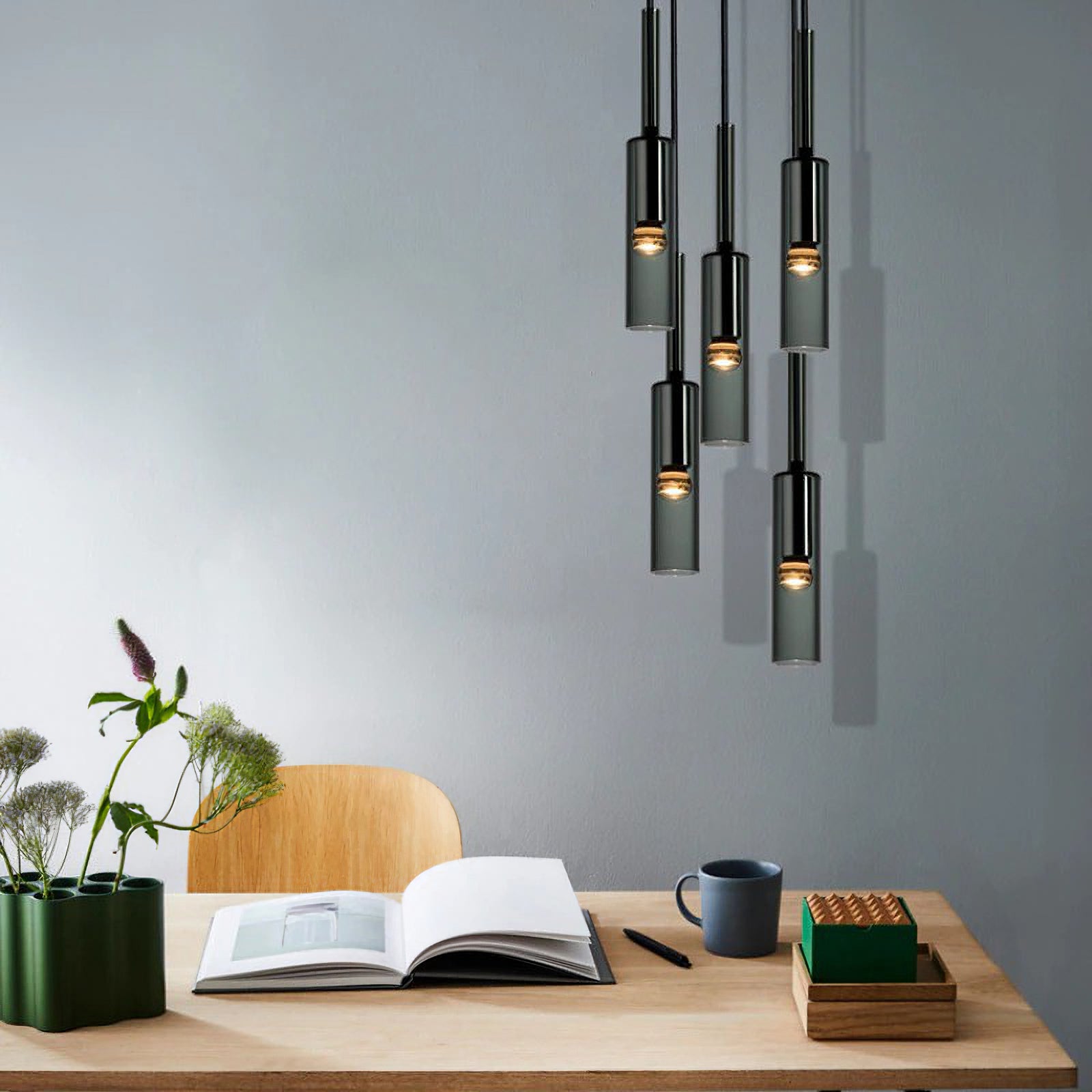 Charlot Pendant Light - Modern Hanging Chandelier for Dining Room, Kitchen Island & Bedroom Lighting - Elegant Glass Ceiling Lamp Fixture
