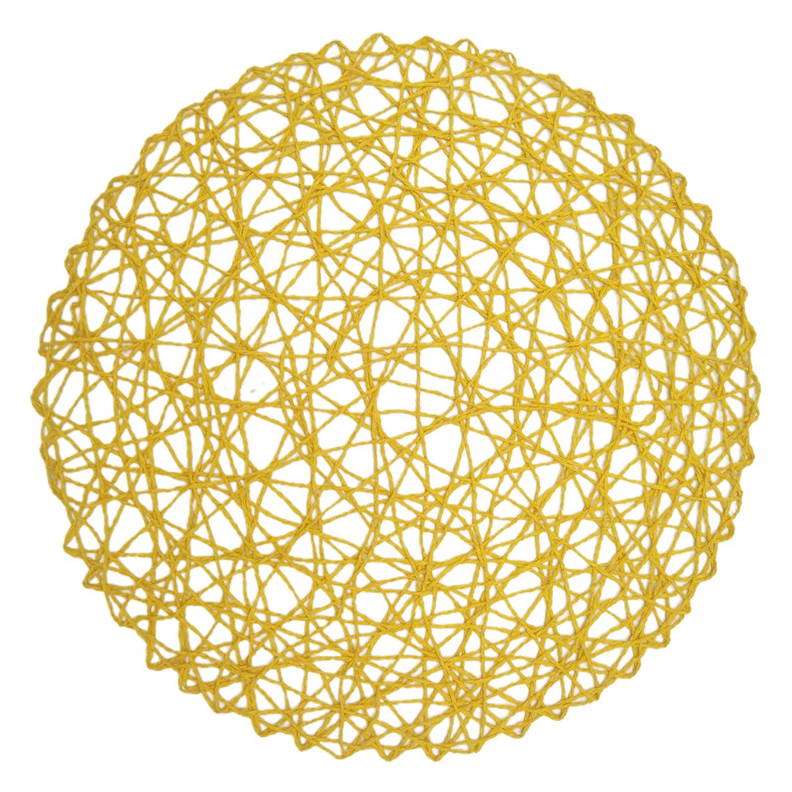 Premium Round Yellow Table Place Mats & Coasters Set - Durable Multifunctional Bowl Mats for Home, Cafe, and Restaurant Decor - Ideal for Dining, Parties, and Daily Use
