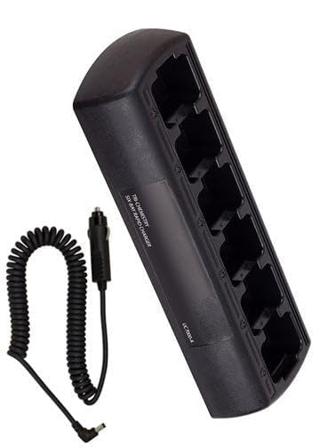Six Bay Rapid Vehicle Charger for Motorola PMNN4016A Rechargeable Two-Way Radio - Slim Design | Fast Charging Station for Business, Security & Emergency Communications