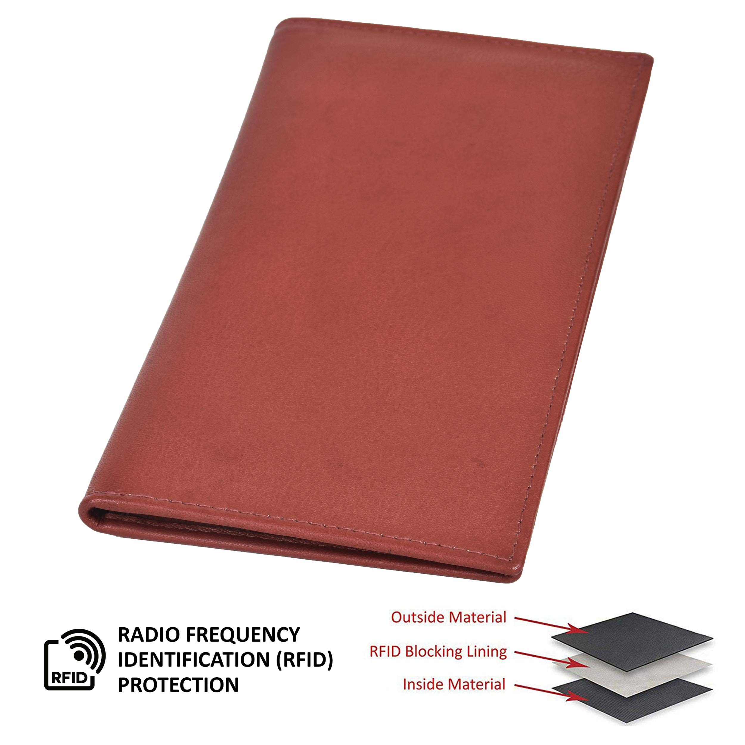 Genuine Leather Bifold Business Wallet for Men - Slim RFID Blocking Credit Card Holder (Brown) | Perfect for Office, Travel & Everyday Use