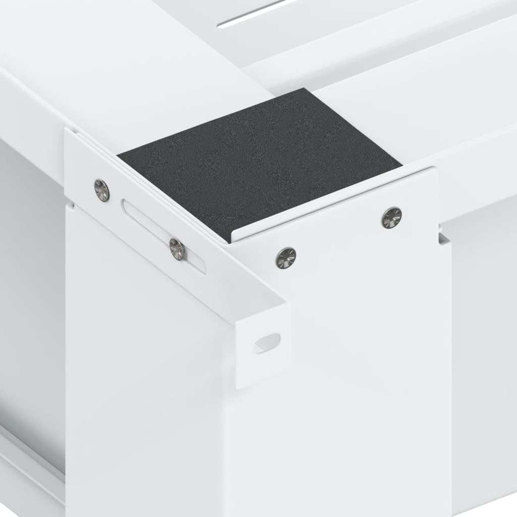 White Washing Machine Pedestal with Storage Drawer - Laundry Room Organizer for Front Load Washers, Space Saving Solution for Detergent and Supplies