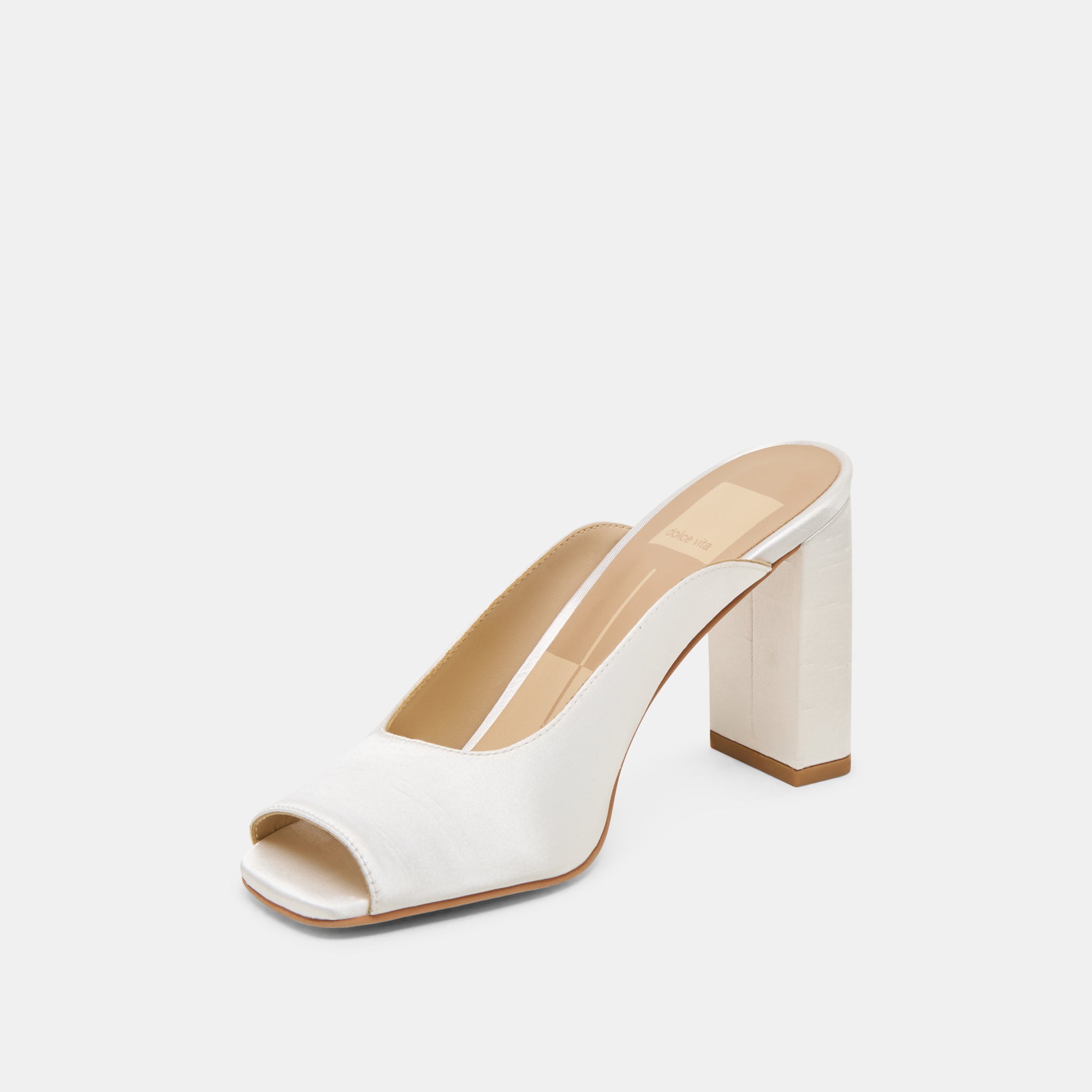 SABELA Women's Off-White Satin High Heels - Elegant Pointed Toe Pumps for Weddings, Parties & Special Occasions
