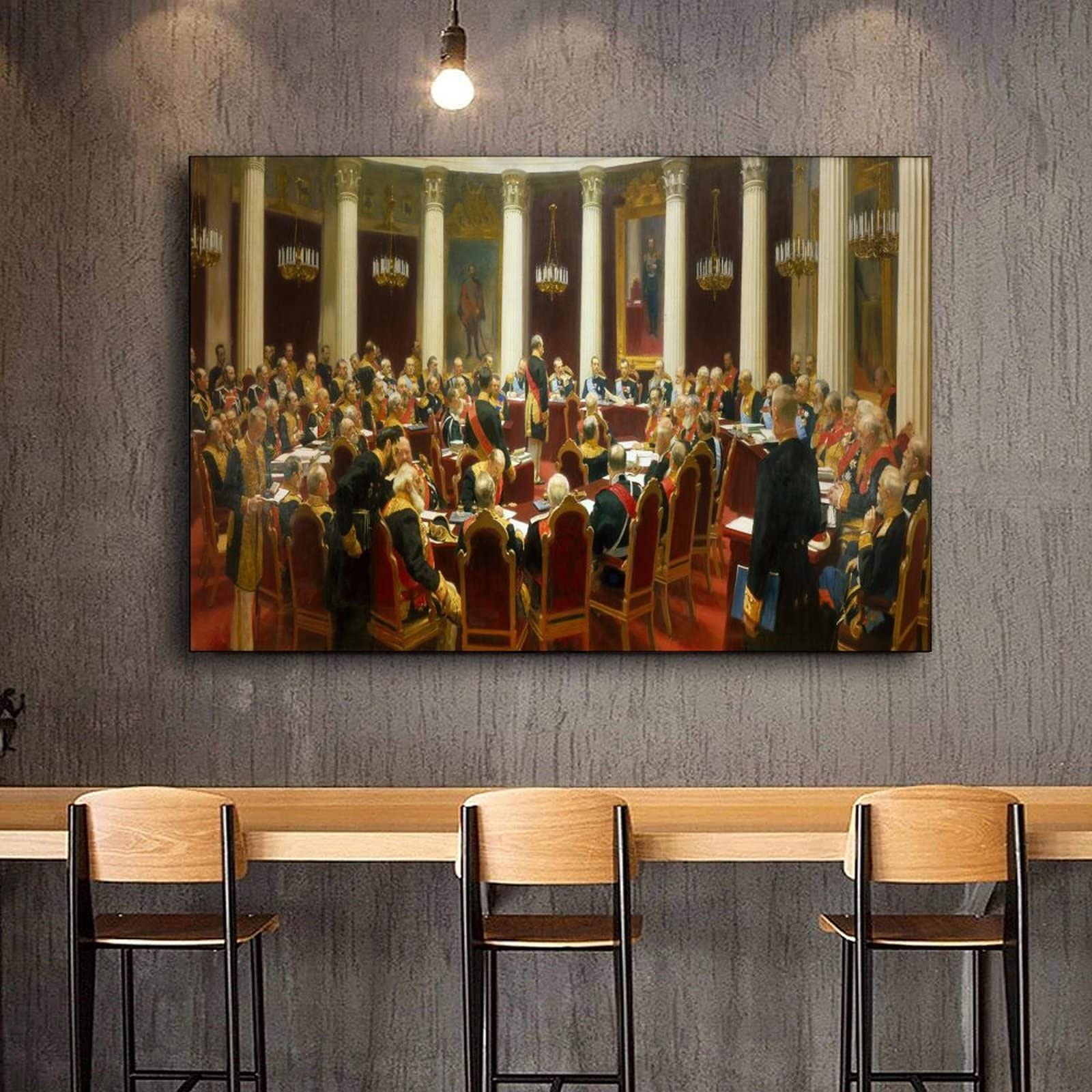 Ilya Repin's 25 Masterpieces - The State Council Meeting 1901 Canvas Wall Art | 16x24 Inch (40x60cm) | Living Room & Bedroom Decor | Perfect for Home, Office & Art Gallery Display
