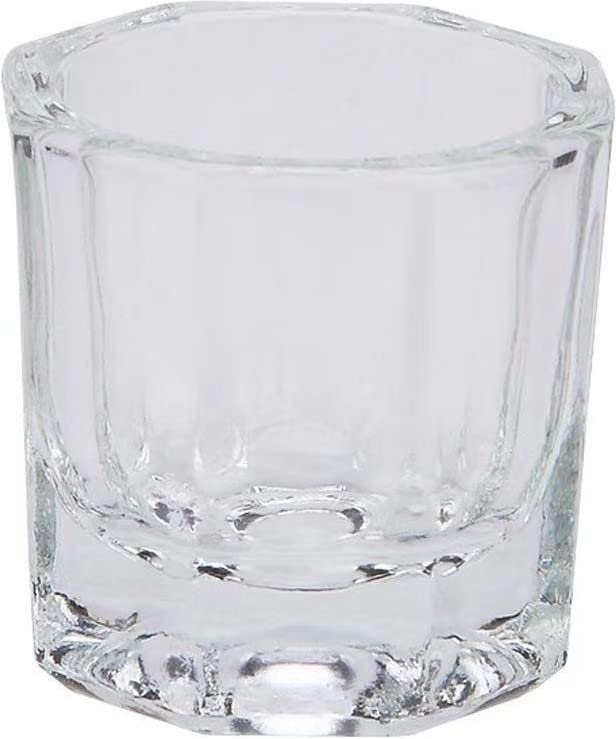 SHILLS Professional Acrylic Nail Powder Cup with Lid - Crystal Clear Glass Dish for Nail Art, Manicure & Acrylic Powder Mixing - Perfect for Salon, Home DIY & Professional Nail Technicians