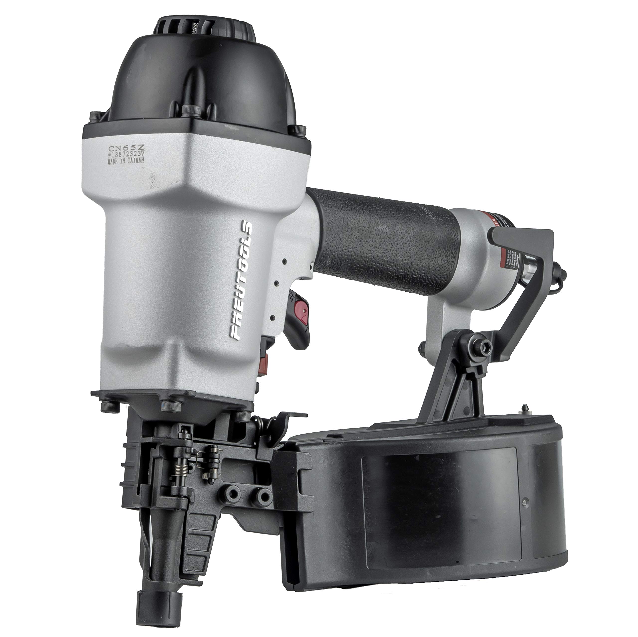 PneuTools CN65Z Zero Degree Siding Coil Nailer - Compatible with Stainless Steel Nails for Roofing, Fencing & Exterior Trim Installation