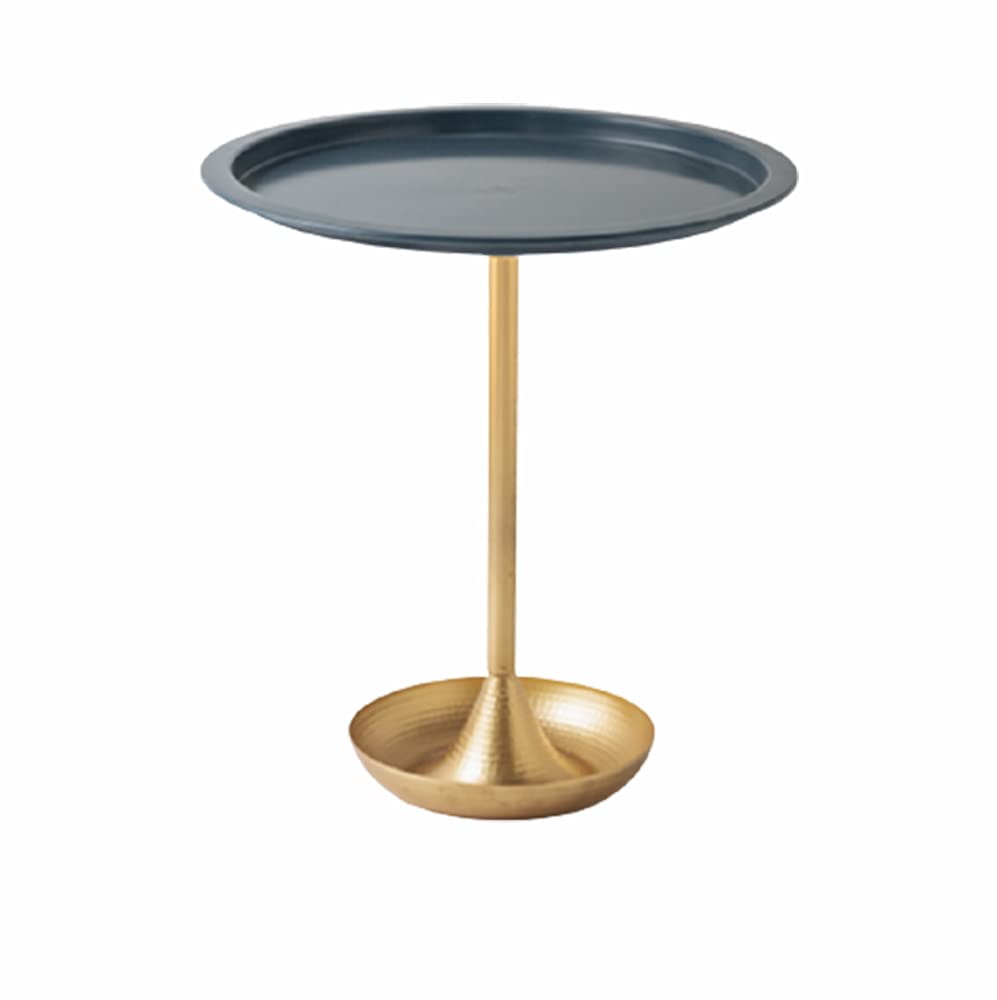 Foldable Round Metal End Table with Removable Tray - Rustproof & Waterproof Snack Table for Living Room, Bedroom - Easy to Assemble & Clean - Perfect for Coffee, TV Snacks, and Home Storage