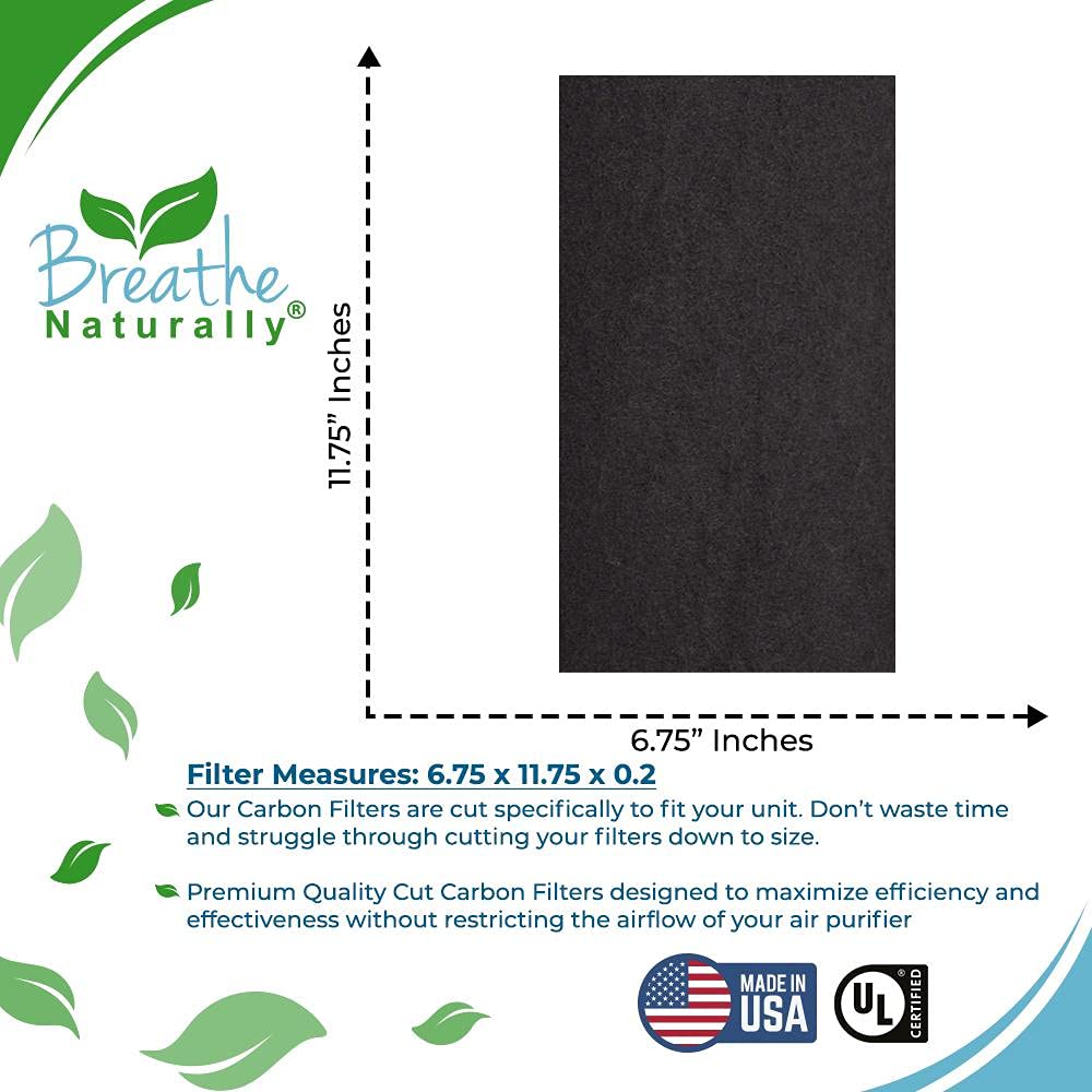 Breathe Naturally Replacement Air Purifier Carbon Filters - Compatible with Idylis 