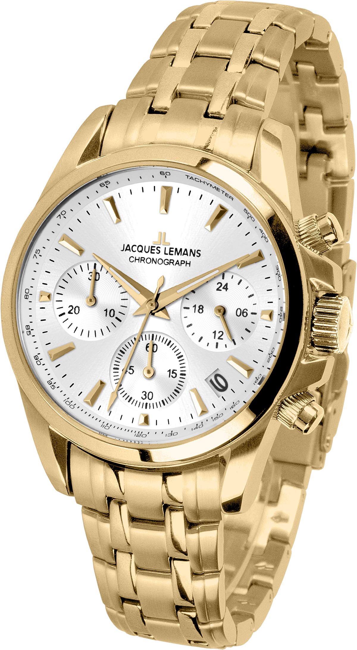 Jacques Lemans Women's Gold-Tone Stainless Steel Quartz Watch - Elegant Dress Watch for Business & Formal Occasions (Model: 1-1863ZG)
