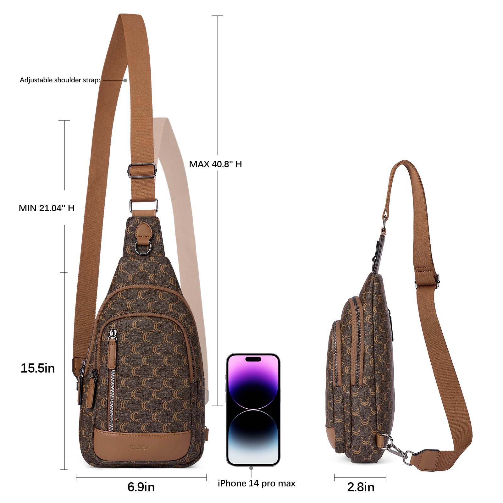 CLUCI Women's Leather Crossbody Bag - Stylish Sling Backpack for Travel, Work & Everyday Use | Durable & Fashionable Shoulder Purse