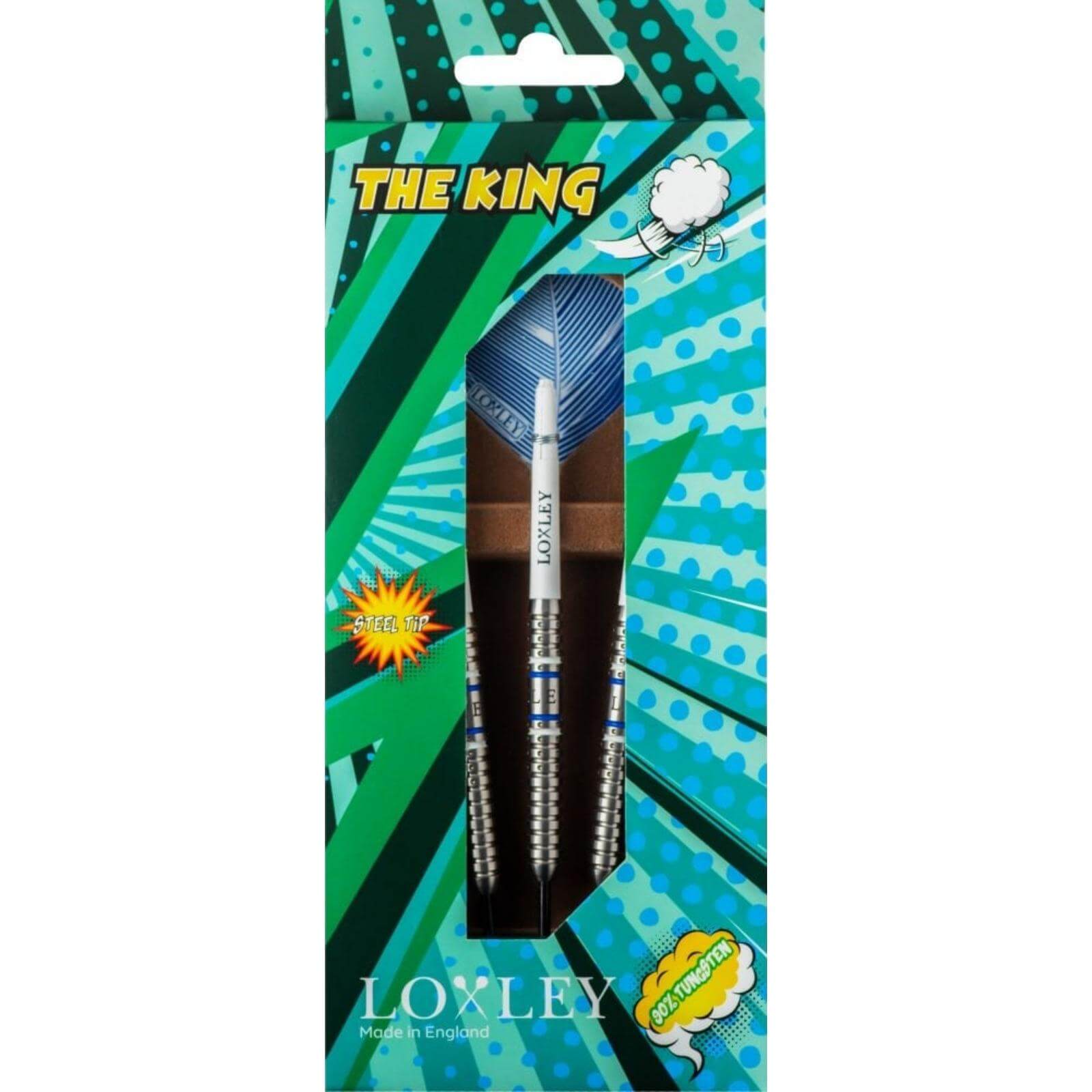 Loxley The King Darts - 90% Tungsten Steel Tip Darts (24g) - Professional Dart Set for Bars, Tournaments & Home Practice