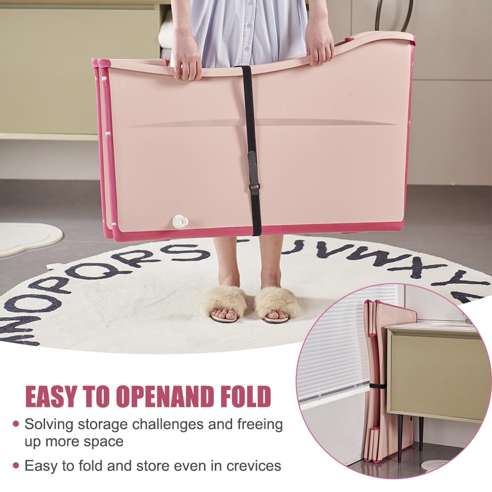 Foldable Baby Bathtub for Toddlers - Large Collapsible Portable Bathtub for Kids, Infants & Petite Adults - Lightweight Travel Bathtub for Home, Nursery & Outdoor Use