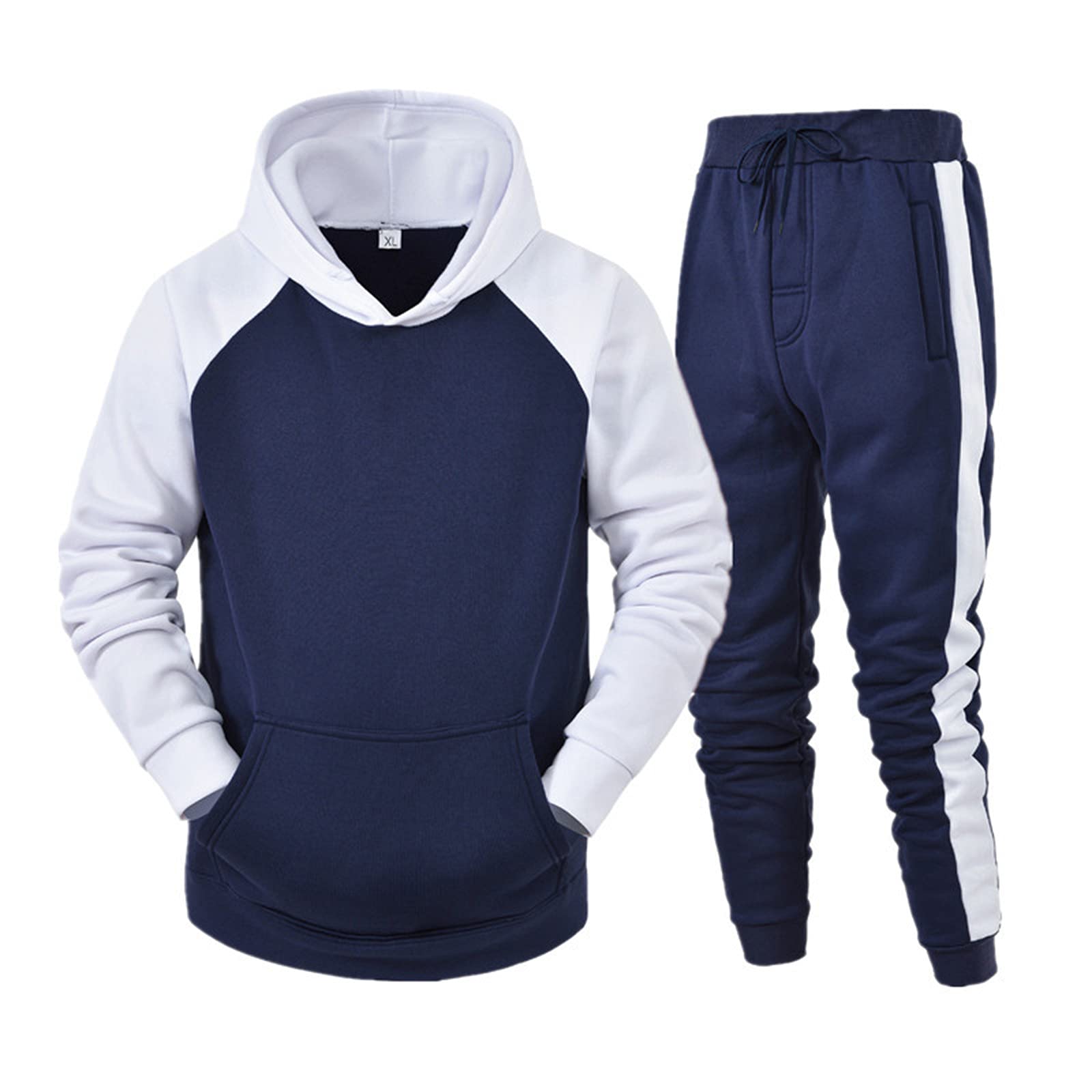 JUNGE Men's 2-Piece Sweatsuit Set - Comfortable Sweatshirt & Jogger Pants for Running, Gym & Lounge Wear | Activewear Tracksuit for Workout & Casual Style
