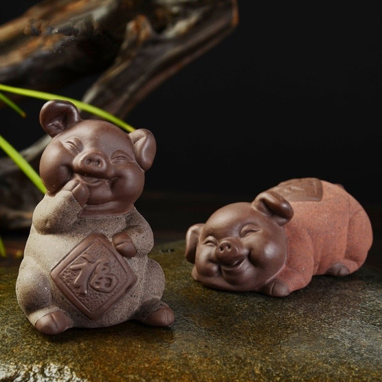 Adorable Pig-Shaped Tea Pet - Ceramic Tea Companion for Gongfu Tea Ceremony | Perfect Gift for Tea Lovers & Feng Shui Decor