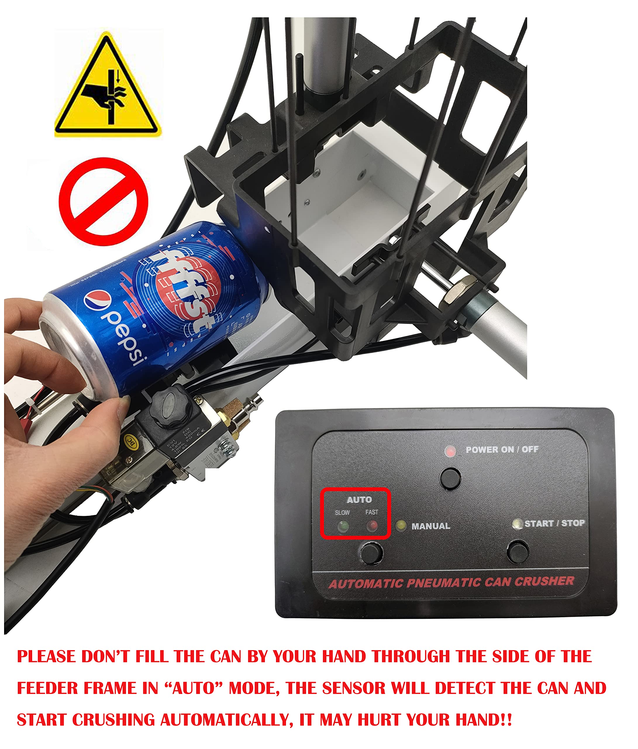 Full Automatic Heavy Duty Can Crusher - Efficient Soda Beer Smasher for Aluminum Cans, Eco-Friendly Recycling Tool for Home, Garage & RV Use