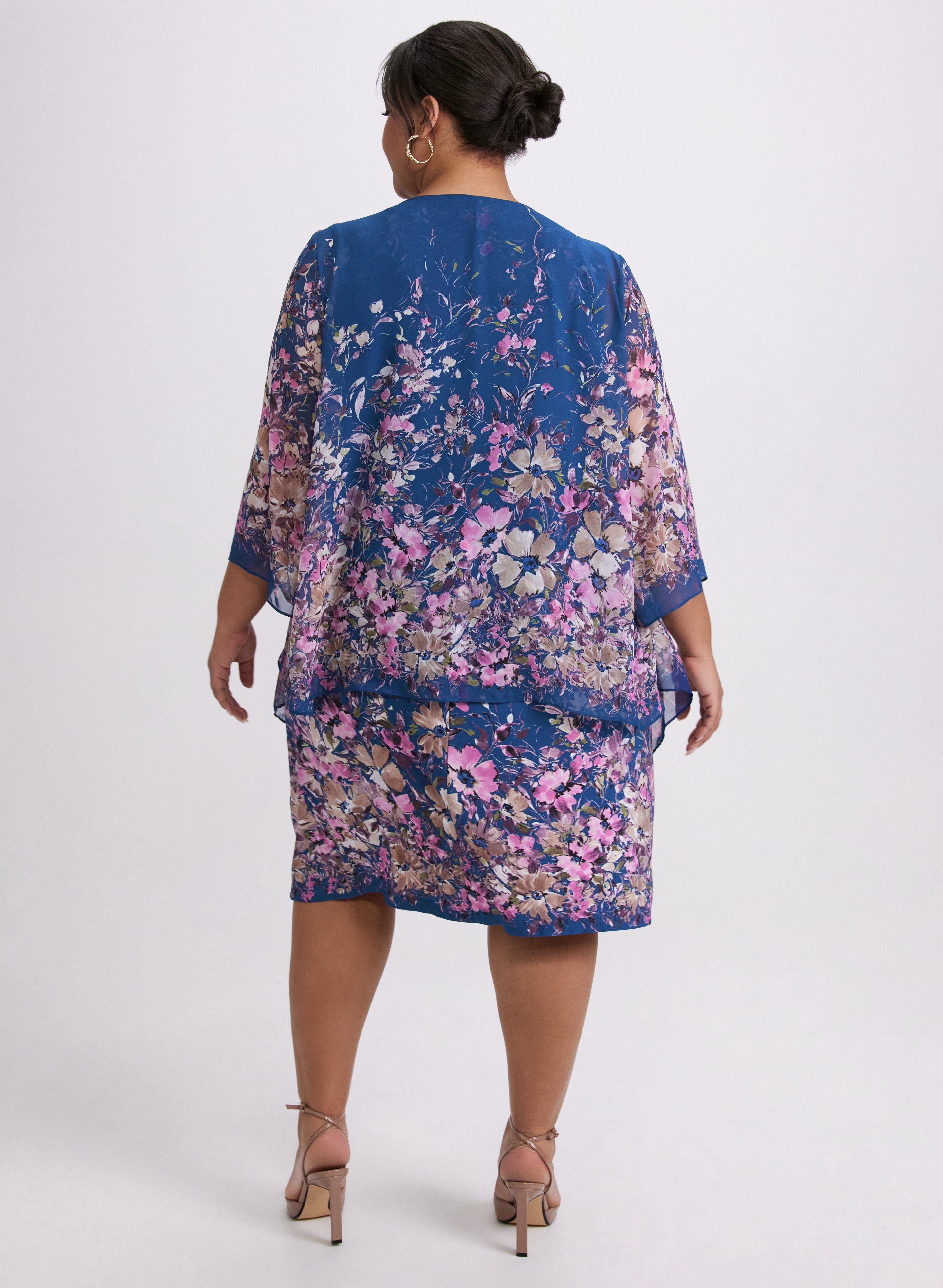 Floral Print Women's Jacket and Dress Set - Elegant Spring Outfit for Weddings, Parties & Casual Wear