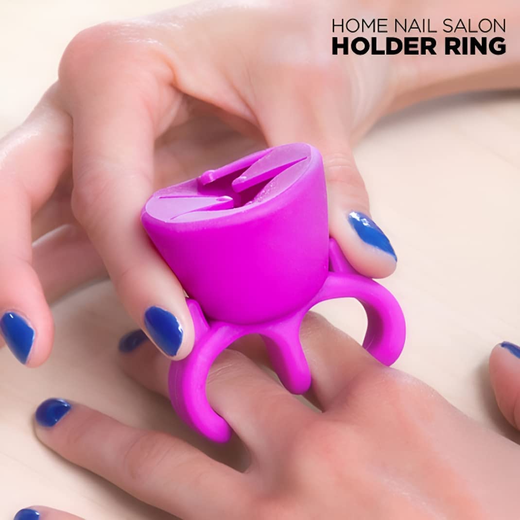 VENIVA Lightweight Nail Polish & Lipstick Holder for Women - Silicone Anti-Spill Bottle Stand, Wearable Nail Polish Organizer | Perfect for Salon, Home Manicures & Travel Makeup Organization