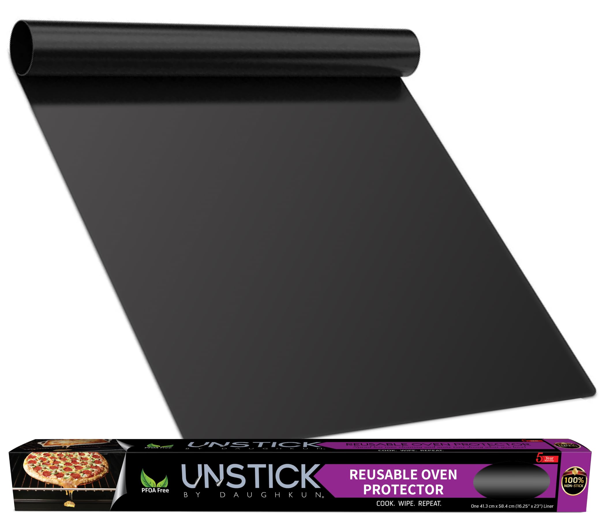 Non-Stick Oven Liner for Bottom of Oven - Heavy Duty Reusable Baking Mat - PFOA & PTFE Free - Heat Resistant to 500°F - Fits Electric, Gas, Toaster Ovens & Grills - Dishwasher Safe (1 Pack) - Perfect for Baking, Roasting & Spill Protection