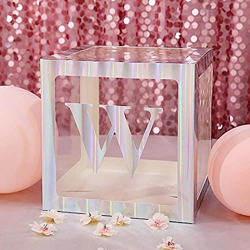 4 Pack Iridescent 5 Inch Letter W Stickers - Self-Adhesive Wall Decals for Party Backdrop, Nursery Decor, Photo Booth Background & Room Wall Art