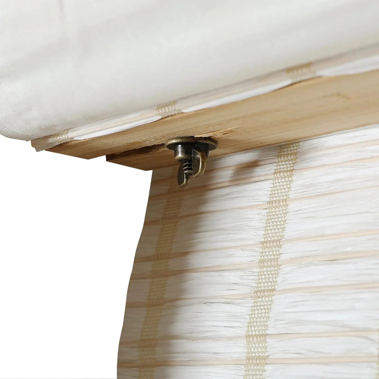 Natural Bamboo Woven Window Shade - Eco-Friendly Paper White Roller Blinds for Home & Office Privacy & Sun Protection