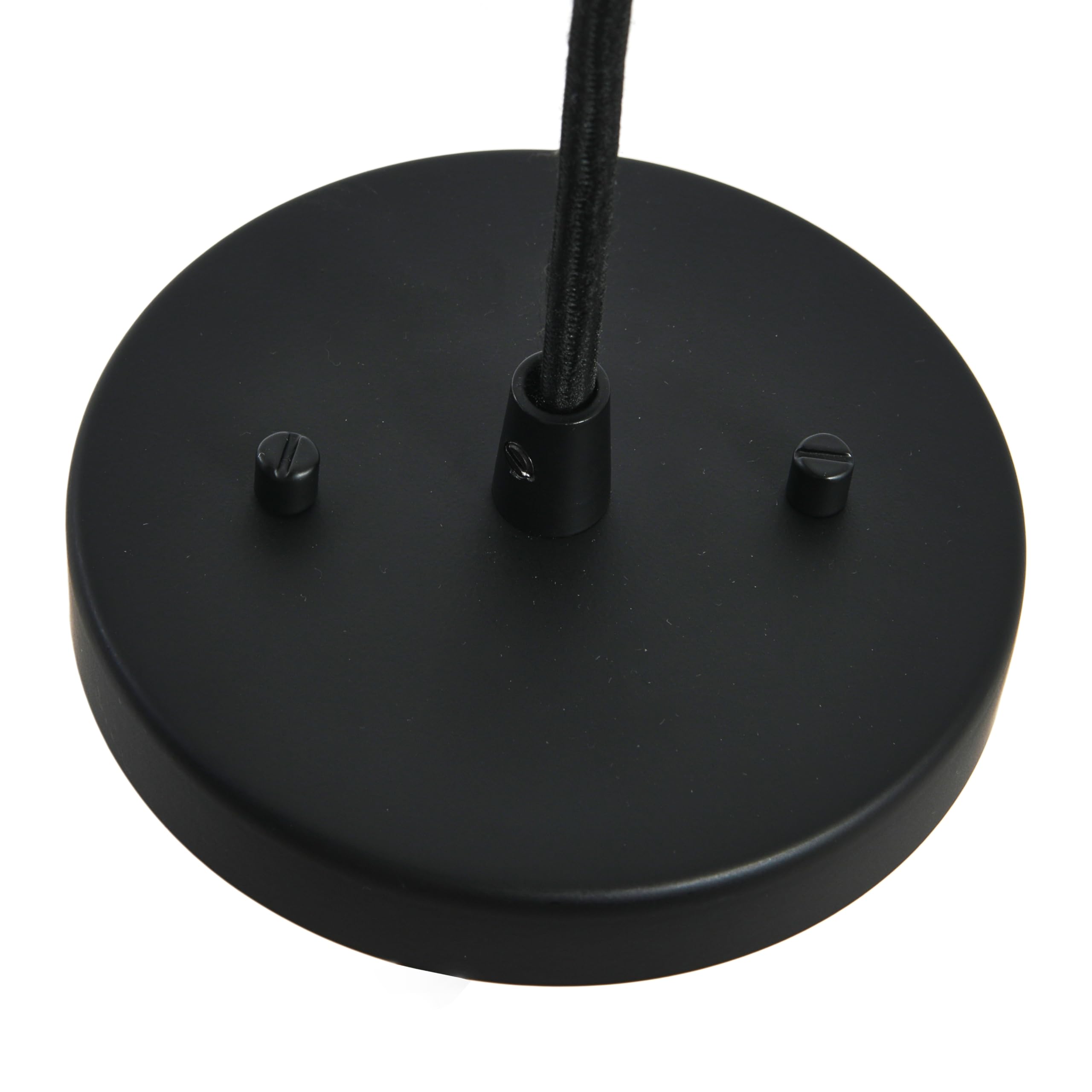 Marson Round Clear Glass and Metal Ceiling Light Fixture - Matte Black Finish - Modern Pendant Lighting for Kitchen, Dining Room, Bedroom, and Living Room