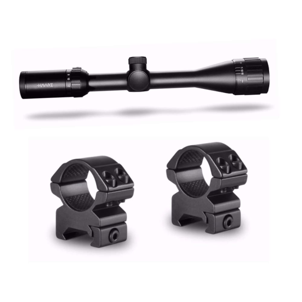 Hawke Sport Optics Vantage 4-12x40 Rimfire .22 WMR Riflescope with Mounting Rings Bundle - High Precision Rifle Scope for Hunting & Target Shooting - Perfect for Small Game Hunting and Long-Range Shooting