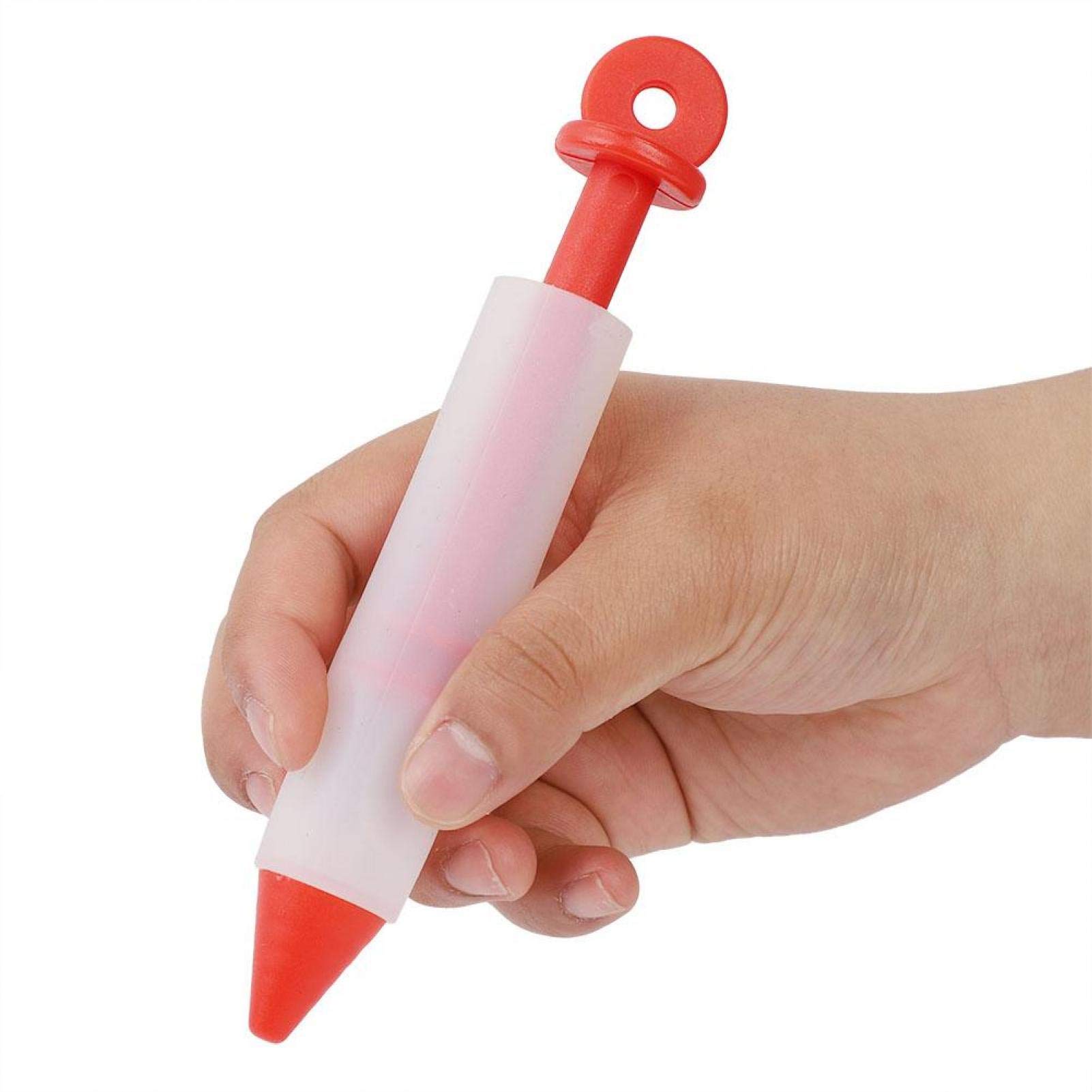 Premium Cake Decorating Pens Kit - 4 Nozzle Silicone Icing Piping Pen for Cookies, Cupcakes & Pastries (Red) | Perfect for Birthday Cakes, Wedding Desserts & DIY Baking Decorations