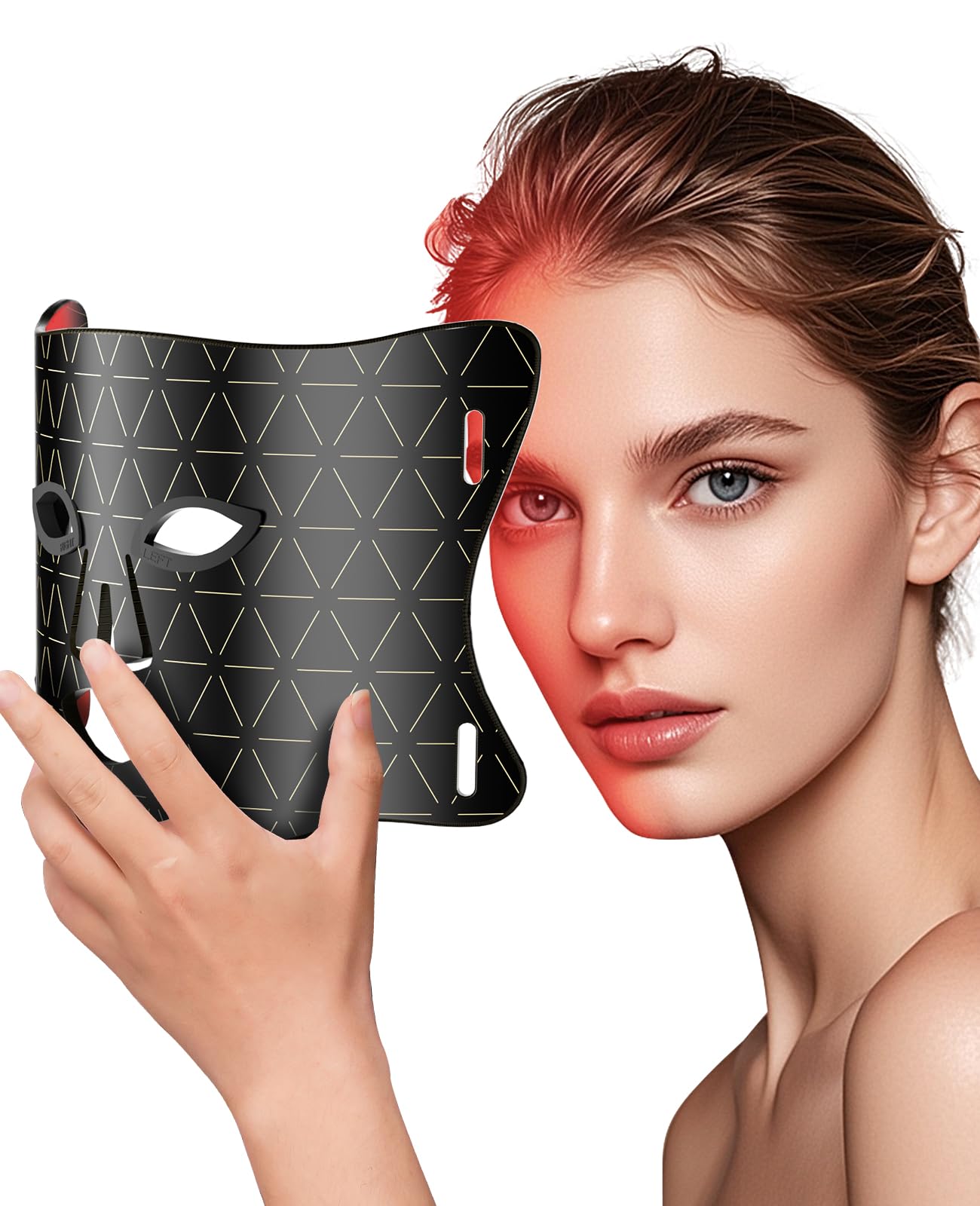Red Light Therapy Mask for Face - LED Light Therapy Device for Acne, Wrinkles & Skin Rejuvenation with 3 Light Modes, Timer & Eye Protection | Portable At-Home Skincare Treatment for Anti-Aging & Glowing Skin | Perfect for Daily Facial Care & Spa Relaxation