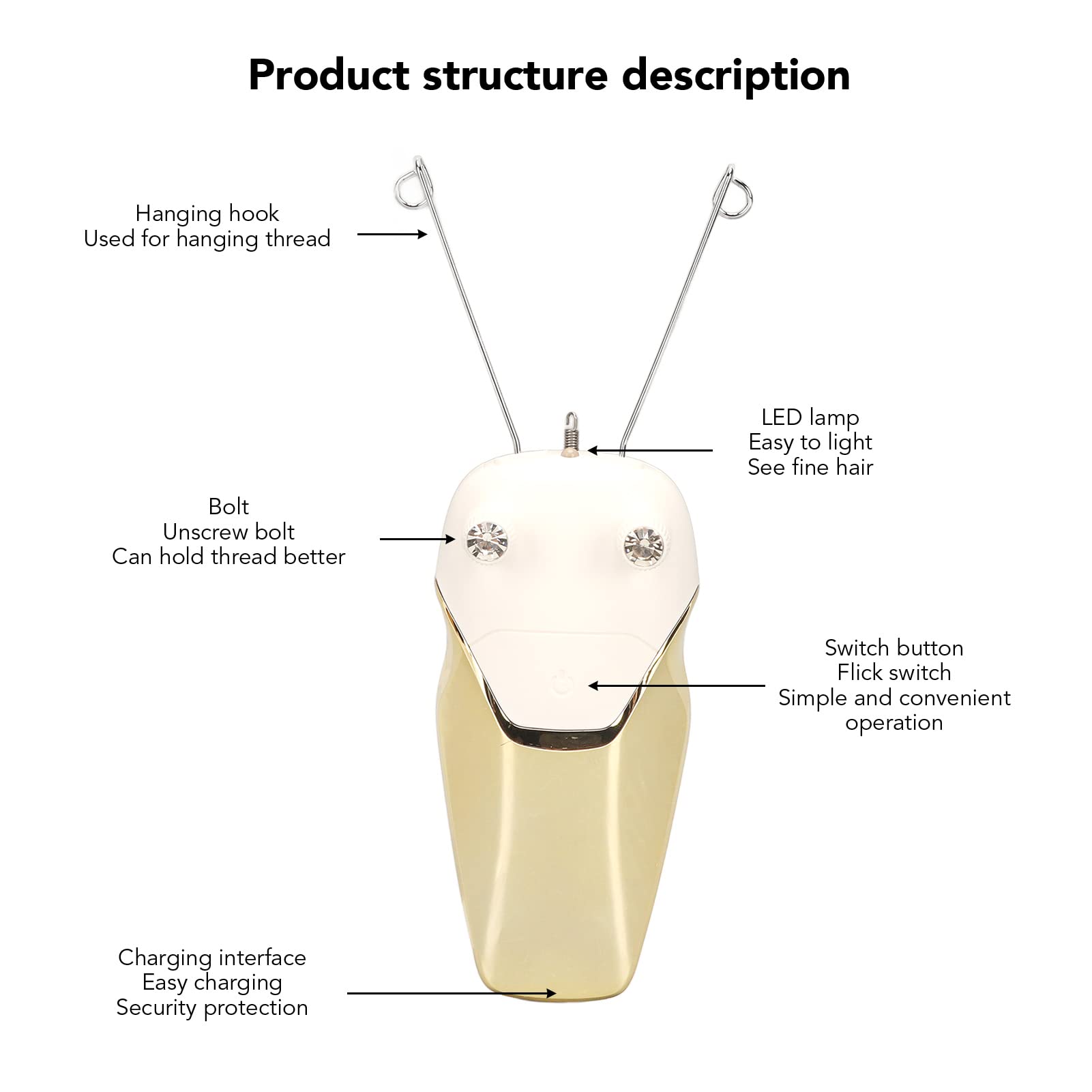 Electronic Thread Hair Epilator - Facial & Neck Hair Remover with LED Light, USB Rechargeable Beauty Trimmer for Women | Perfect for Home Use & Travel