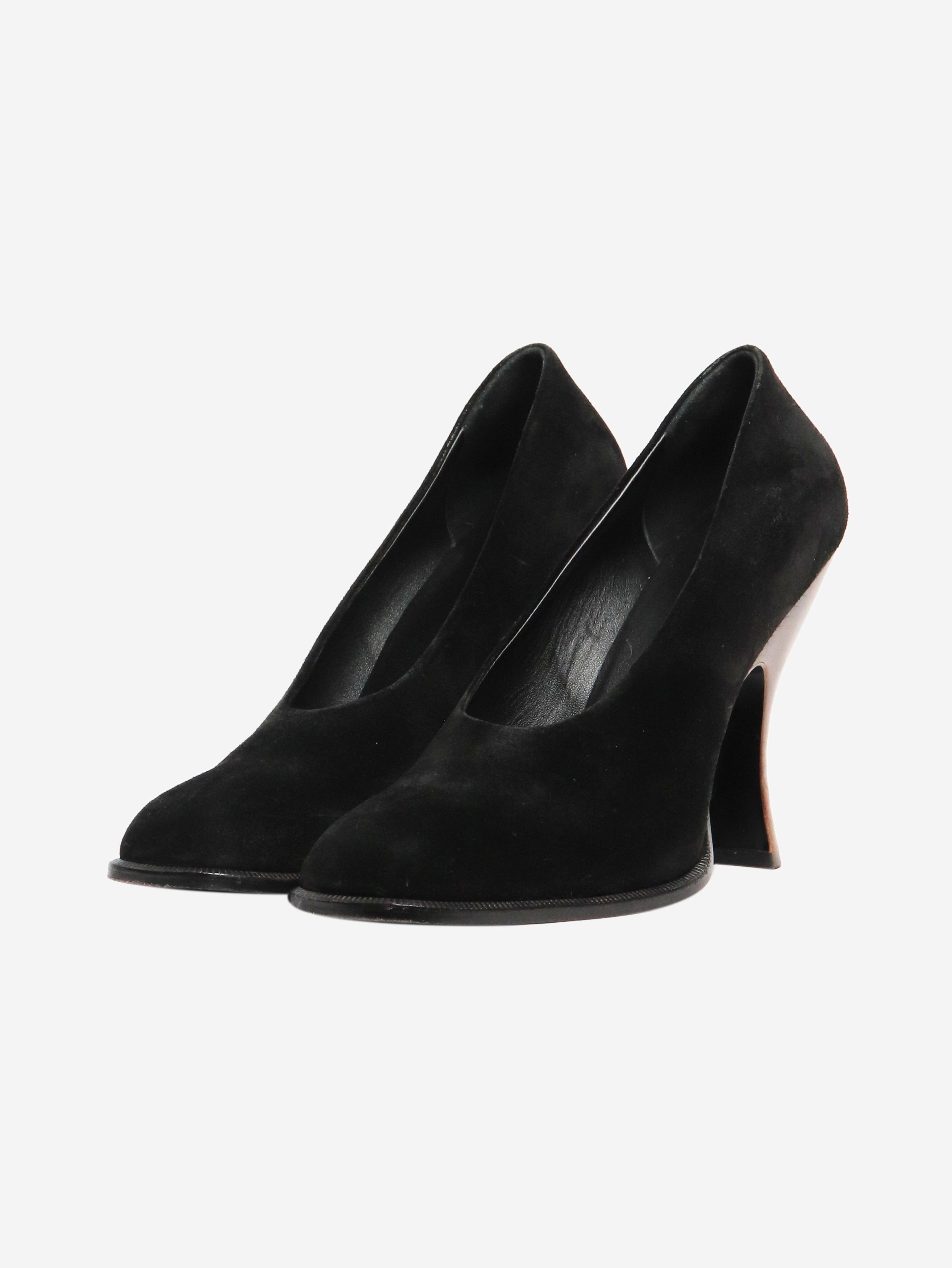 Black Suede Pumps Women's Size EU 40 (US 10) - Elegant High Heels for Office, Party & Evening Wear