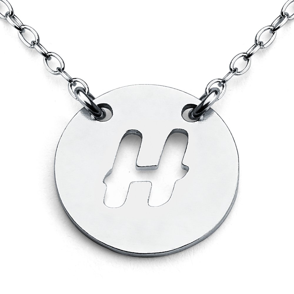 Azaggi Sterling Silver Personalized Open Letter H Pendant Necklace - Handcrafted Gift for Women, Mothers, Girlfriends - Perfect for Birthdays, Anniversaries, Valentine's Day & Special Occasions