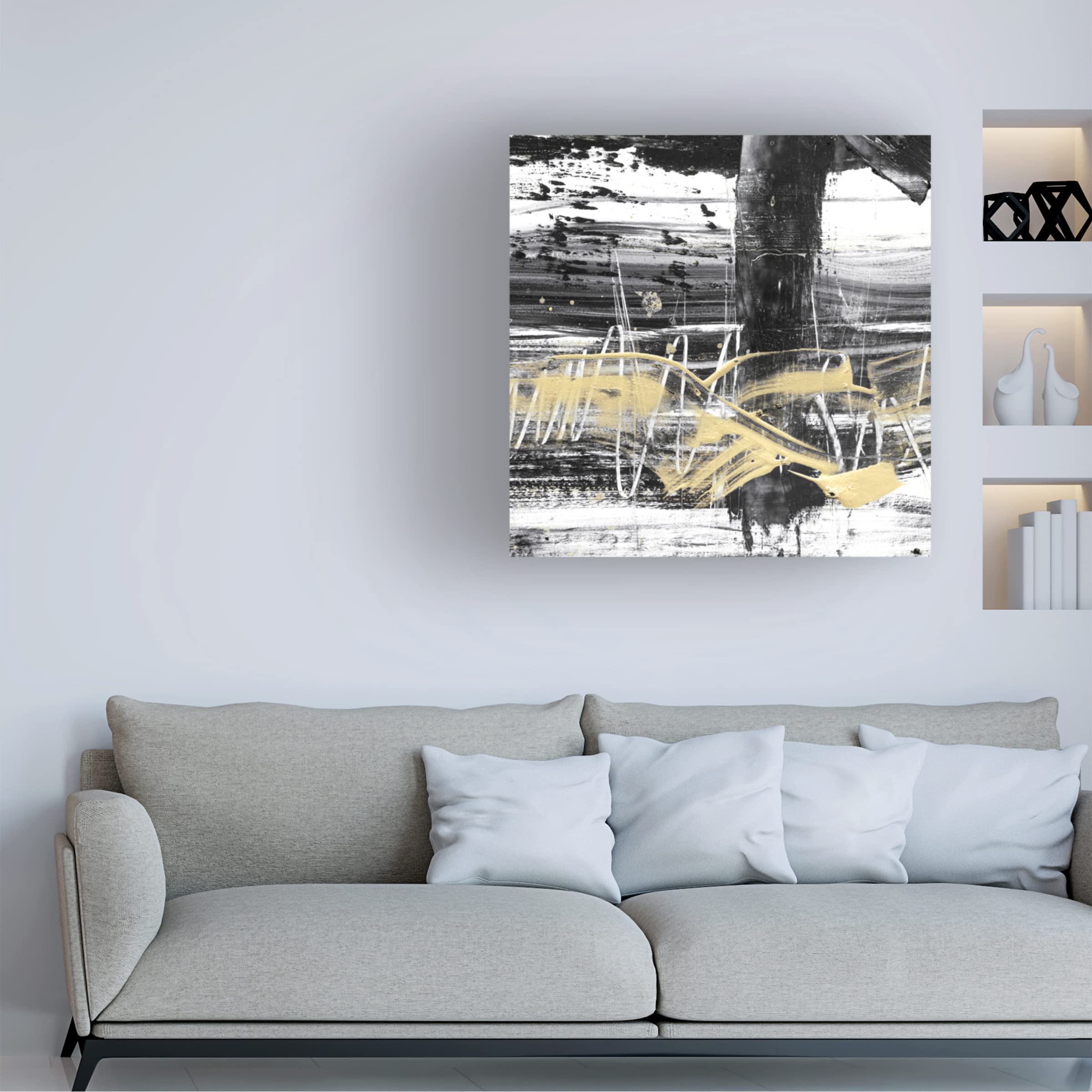 Trademark Fine Art 'Gold Wave II' by Ethan Harper - Premium Canvas Wall Art for Living Room, Bedroom & Office Decor