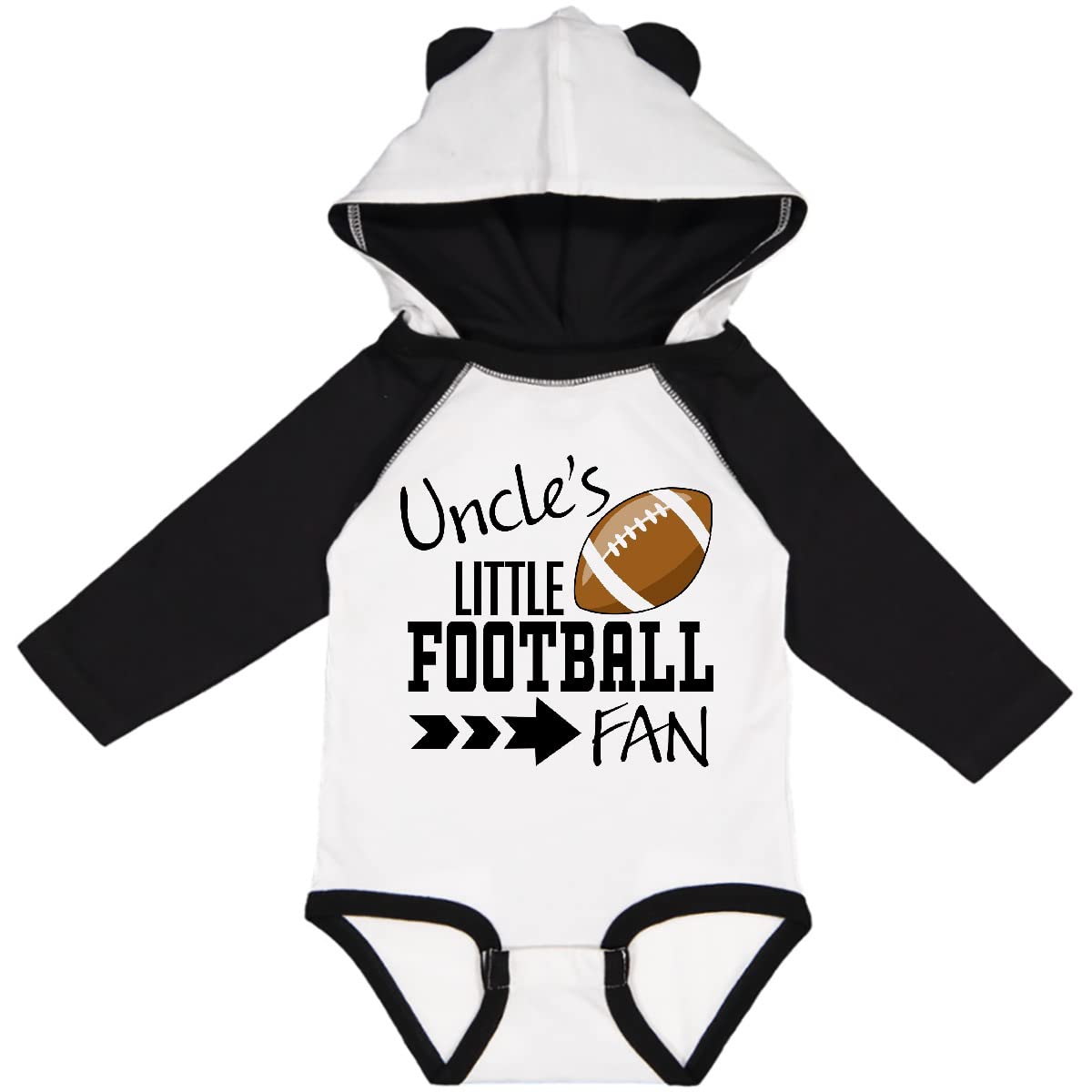 Inktastic Uncle's Little Football Fan Baby Long Sleeve Creeper - Soft Cotton Bodysuit for Newborns & Infants - Perfect for Game Day, Family Photos & Football Season Outfits