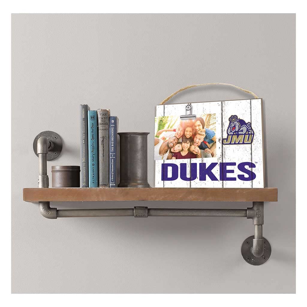 James Madison Dukes Weathered Photo Frame - Holds 4x6 Pictures, Perfect for Sports Fans, Team Spirit Home Decor & Gifts - Ideal for Dorm Rooms, Game Day Displays & Fan Collections