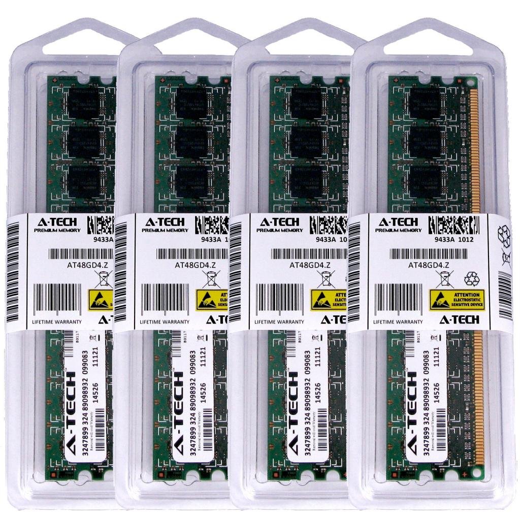 A-Tech 16GB RAM Kit (4x4GB) DDR2 667MHz PC2-5300 Non-ECC Memory - Compatible with Gigabyte GA-MA770-UD3, GA-MA770-US3, GA-MA780G-UD3H, GA-MA785GM-UD2H Motherboards - Upgrade for Gaming PC, Workstation & Home Office Computers